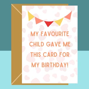 Tarjeta de cumpleaños divertida - Mi hijo favorito - Para mamá o para papá - Tarjetas de felicitación humorísticas