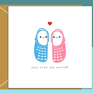 Biglietto di San Valentino per lui o lei - Crocs - Per fidanzato, fidanzata, marito, moglie, fidanzato - Biglietto personalizzato carino ideale per San Valentino