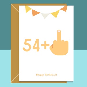 Funny 55th Birthday Card - For Him or For Her - Ideal cheeky middle finger card for someone turning 55 years old - Can be personalised