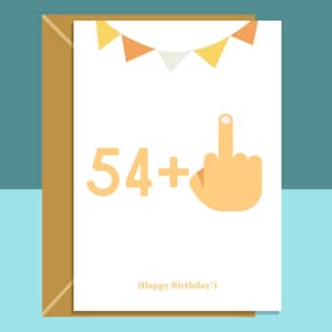 Funny 55th Birthday Card - For Him or For Her - Ideal cheeky middle finger card for someone turning 55 years old - Can be personalised