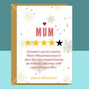 Tarjeta de Navidad divertida para mamá - Personalizada - Para la madre esta Navidad - Tarjeta descarada - Adviento - Para ella - Personalizada