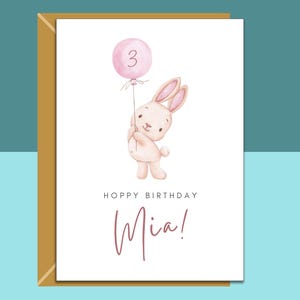 Carte d'anniversaire personnalisée pour tous les âges - 1er, 2e, 3e, 4e, 5e ans - Pour nièce, fille, sœur, ami ou toute autre personne - Idées cadeaux - Personnalisé