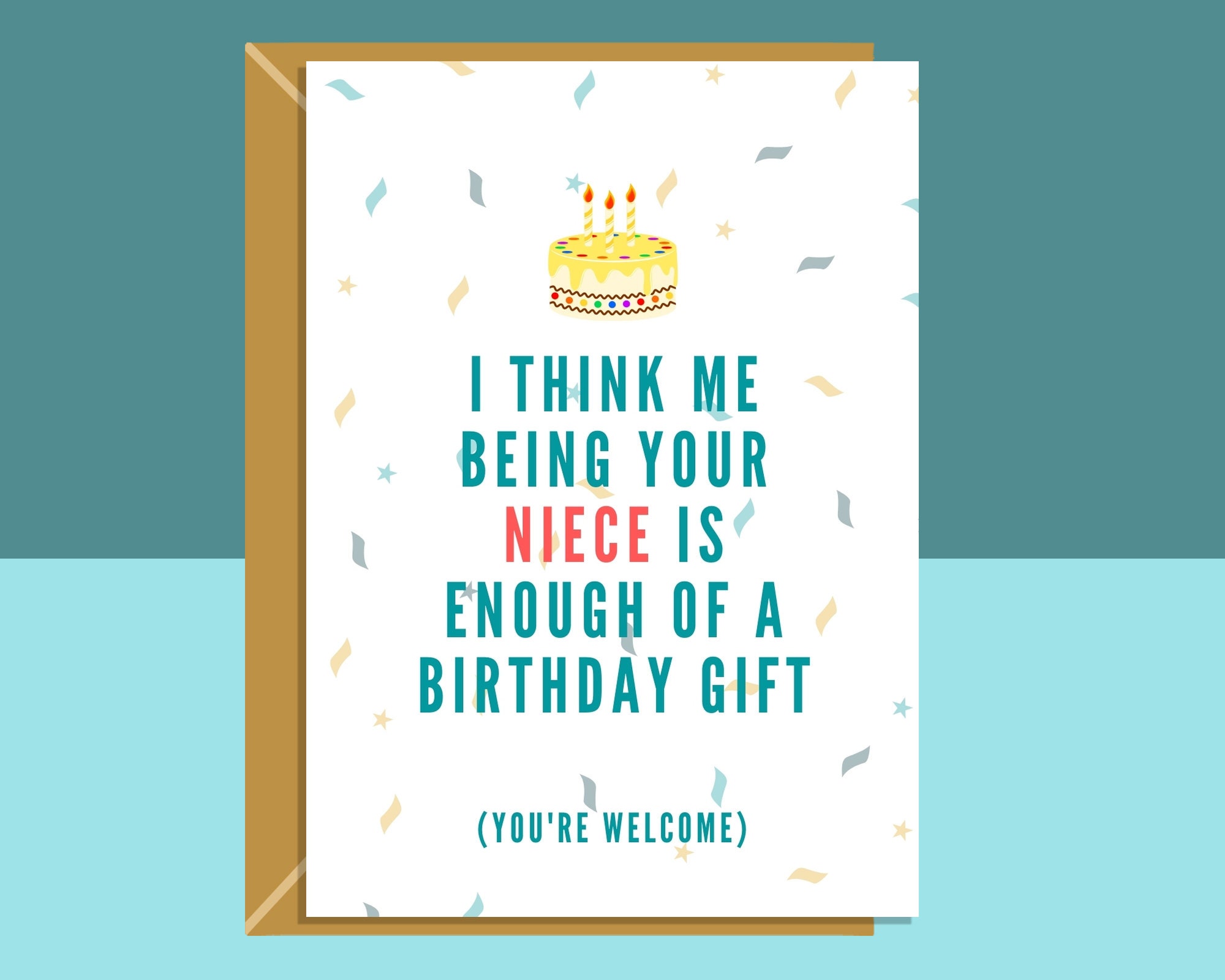 Funny Birthday Card for Auntie or Uncle From Niece Enough - Etsy Australia Funny Birthday Card for Auntie or Uncle From Niece Enough - Etsy Australia