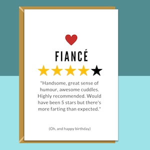 Happy Birthday Fiancé Card, Fiance Birthday Card, Fiancé Birthday