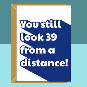 Funny 40th Birthday Card - Personalised inside if required - For Him or For Her - Perfect greetings card for someone turning 40 years old
