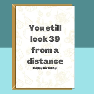 Funny 40th Birthday Card - Personalised inside if required - For Him or For Her - Perfect greetings card for someone turning 40 years old