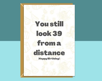 Funny 40th Birthday Card - Personalised inside if required - For Him or For Her - Perfect greetings card for someone turning 40 years old