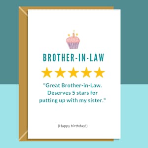 Carte d'anniversaire drôle de beau-frère - pour lui - peut être personnalisée à l'intérieur si nécessaire - carte de beau-frère - personnalisable