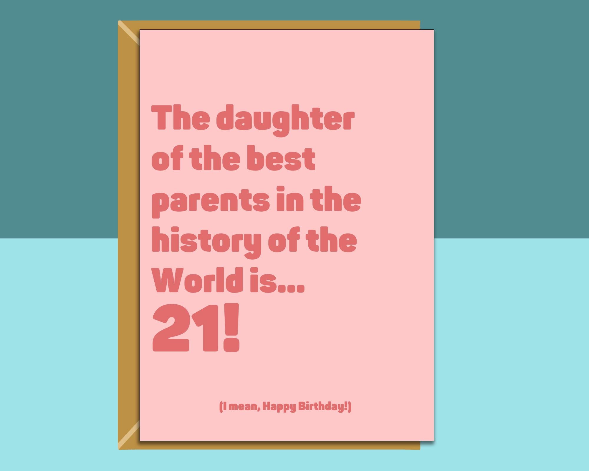 Daughter 21st Birthday Card - Funny Personalised Card for Daughter Turning  21 Years Old. - Etsy, image size:2000x1600