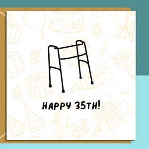 Tarjeta de cumpleaños número 35 divertida - Personalizada en el interior - Para alguien que cumple 35 años - Tarjeta ideal para amigo, hermano, hermana, colega - Personalizada