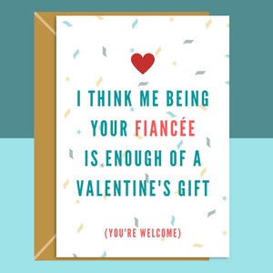 Lustige Verlobte Valentinskarte - Für Sie oder Ihn - Ideal für deine Verlobte dieses Valentinstag