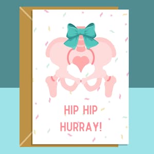 Funny Hip Replacement - Get Well Soon Card - Récupération - Pour lui ou pour elle - Peut être personnalisé à l’intérieur - Idéal pour quelqu’un qui récupère
