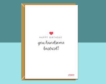 Cute Birthday Card for Boyfriend, Fiance, Husband - Funny Card on His Birthday - Personalised Inside - Love Gift Ideas