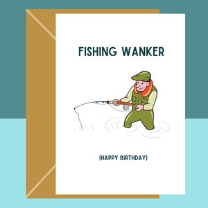 Cartão de aniversário engraçado - Pescador Punheteiro - Para ele ou para ela - Pescador