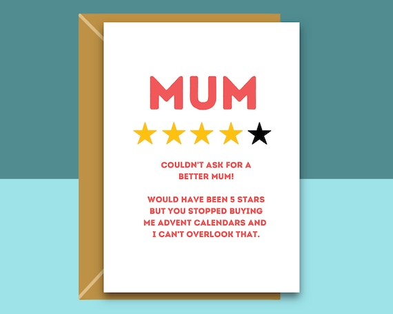 Funny Mother's Day Card: 4-Star Mum, Personalised Message