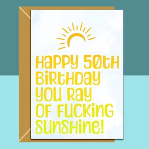 50th Birthday Card - Personalised inside if required - For Him or For Her - Perfect greetings card for someone turning 50 years old