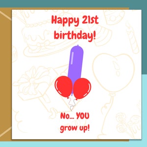 Carte de 21e anniversaire amusante - Personnalisée à l'intérieur si nécessaire - Pour lui ou pour elle - Carte de voeux parfaite pour quelqu'un qui aura 21 ans