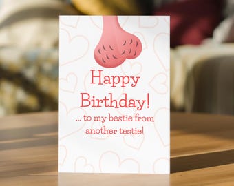Funny Bestie Birthday Card - Personalised Best Friend Card - Ideal rude card for your mate