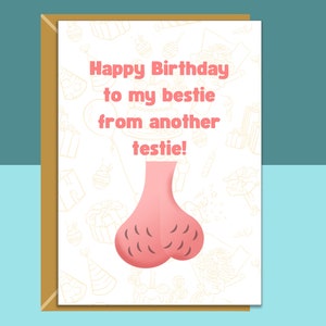 Cartão de aniversário engraçado da Bestie - Cartão de melhor amigo personalizado - Cartão rude ideal para seu companheiro