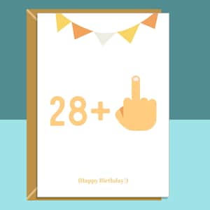 Divertente biglietto per il 29 ° compleanno - Per lui o per il suo dito medio Cheeky Adult Card - Ideale per chiunque compia 29 anni - Può essere personalizzato