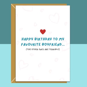 Cartão de aniversário engraçado para namorado - Para ele - Personalizado - Cartões de aniversário para namorado - Cheeky