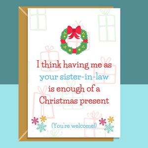 Drôle de carte de Noël de belle-sœur - Pour beau-frère ou belle-sœur ce Noël - Carte de vœux