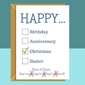 Funny Christmas Card - For Him or For Her - Cheeky - Sarcastic - Adult - Rude - Xmas Greetings Card