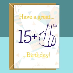 Funny 16th Birthday Card - For Him or For Her - Ideal for Brother, Sister, Cousin, Friend, Nephew or Niece - Can be personalised - 16 years