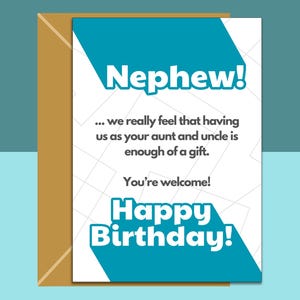 Biglietto di auguri di compleanno per nipote da zia e zio - biglietto divertente - personalizzato - per lei - Per nipote - Idee regalo per biglietti di auguri di compleanno personalizzati