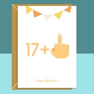 Tarjeta divertida de 18 cumpleaños: para él o para ella. Ideal para hermano, hermana, primo, amigo, que cumple 18 años. Se puede personalizar.