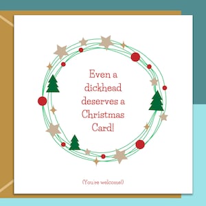 Grappige kerstkaart - voor hem of voor haar - gepersonaliseerd - onbeleefd - ideale kerstkaart voor vriend, broer, zus, collega