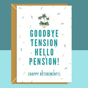 Drôle de carte de retraite - Bonjour pension - Idéal pour votre ami et collègue qui prendra bientôt sa retraite - Pour lui ou pour elle