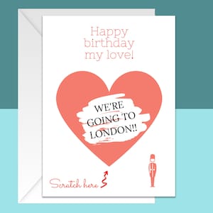 Joyeux anniversaire - Nous allons à Londres - Scratch & Reveal Card