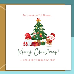 Carte de Noël nièce - Carte de Noël personnalisée idéale pour votre nièce