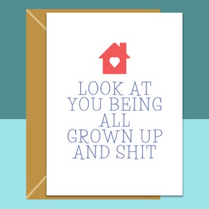 New Home Card - Housewarming card - funny new handmade house card - Can be personalised inside or left blank