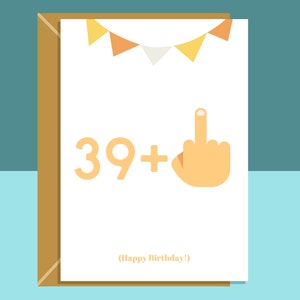 Cartão de aniversário de 40 anos engraçado - pode ser personalizado por dentro - para ele ou para ela - ideal para alguém que está completando 40 anos