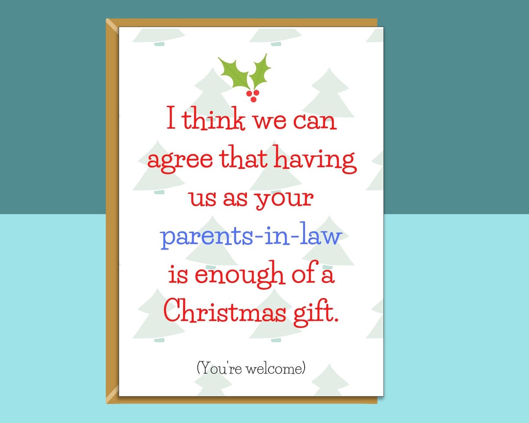Funny Christmas Card for Daughter-in-law or Son-in-law - Can Be