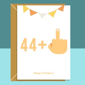 Lustige Karte zum 45. Geburtstag - Für Sie oder Ihn - Ideale Karte zum 45 Geburtstag - Freche Mittelfinger Karte