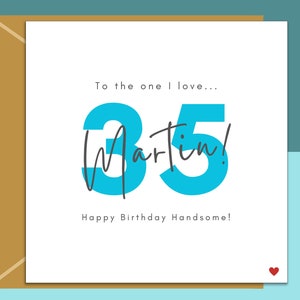 Biglietto per il 35° compleanno - personalizzato - per fidanzato, marito, fidanzato - la persona che amo - 35 anni