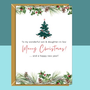 Biglietto di Natale per figlio e nuora, personalizzato, simpatico biglietto di Natale