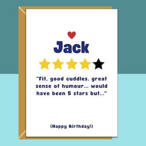 Divertente biglietto di compleanno personalizzato per il fidanzato - Idea ideale per il biglietto di auguri personalizzabile per il compleanno del tuo ragazzo