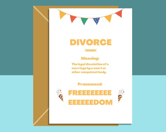 Lustige Scheidung Karte Freeeedom Scheidung Definition Etsy