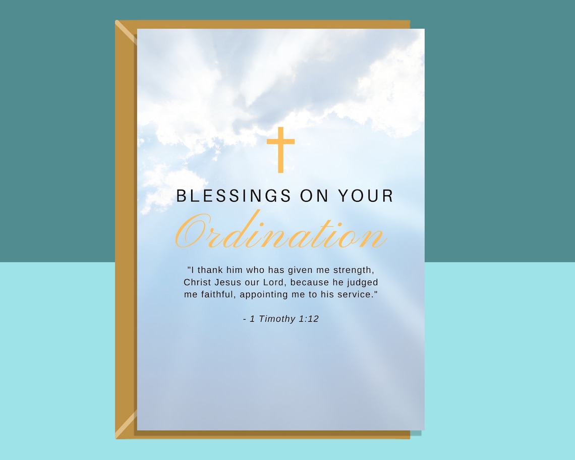 Blessings on Your Ordination Card Bible Quote Christian Etsy