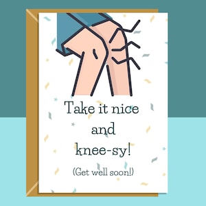 Funny Knee Operation  - Knee Surgery - Recovery Card - Knee Replacement - Get Well Soon Card - Can be personalised inside if required