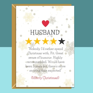 Funny Husband Christmas Card - Voor Hem - Gepersonaliseerd indien nodig - Voor uw man deze Kerst