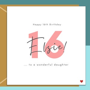 Cartão de Aniversário de 16ª Filha - Personalizado - Para sua Filha completando 16 anos. Personalizado. Doce 16.