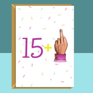 Tarjeta divertida de cumpleaños número 16, para él o para ella, tarjeta descarada ideal para hermano, hermana, prima, amigo, sobrino o sobrina que cumple 16 años