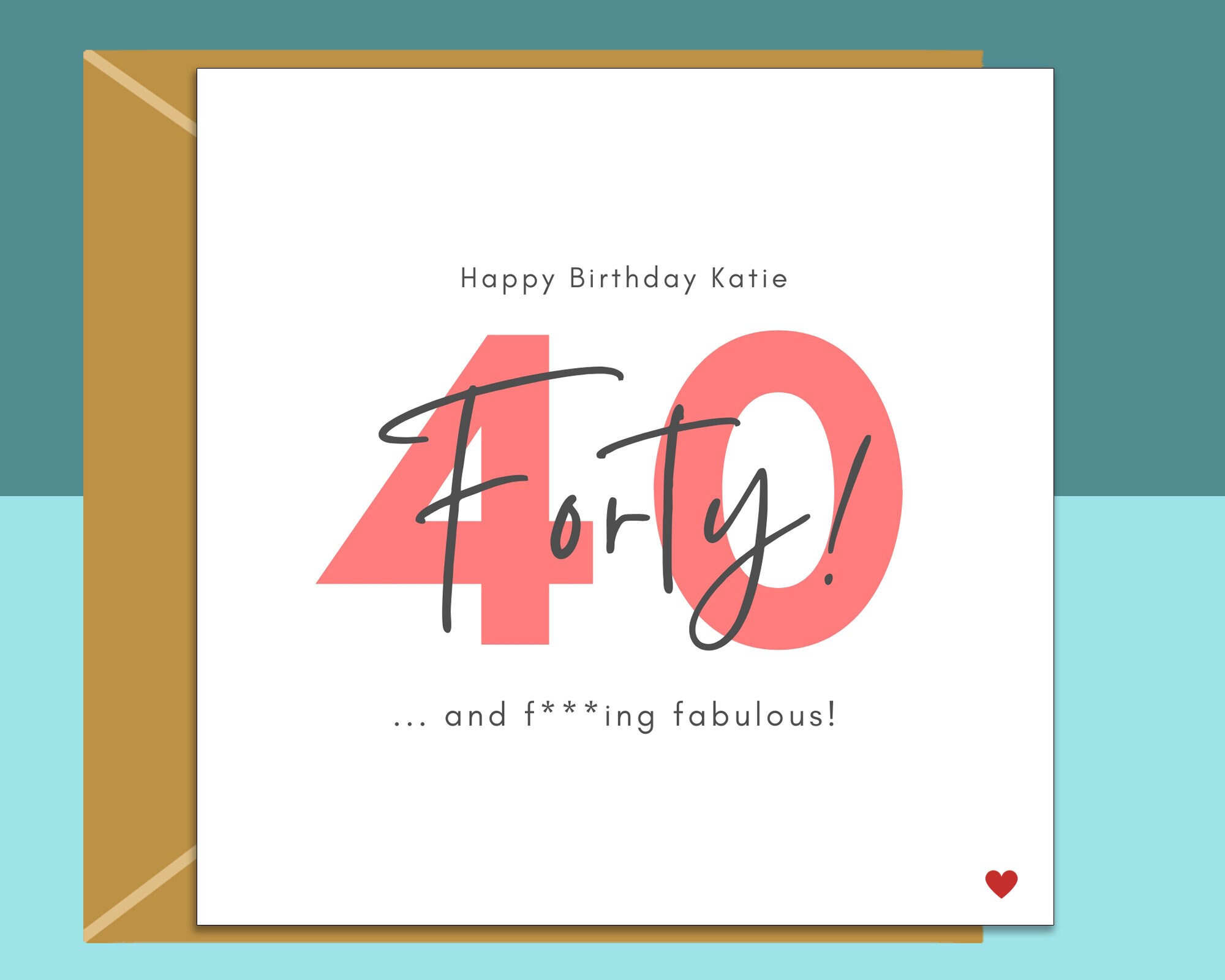 Hallmark Biglietto Di Auguri Per 40° Compleanno - Cartolina Elegante Con Righe Increspate E Dettagli In Oro, Riciclabile, 19,8x19,8 Cm