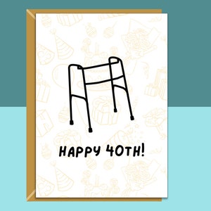 Carte d'anniversaire amusante pour 40 ans - Carte coquine pour une personne de 40 ans - Pour lui ou pour elle - Peut être personnalisée à l'intérieur si nécessaire