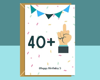 Lustige 41. Geburtstagskarte - Für Sie oder Ihn - Geburtstagskarte für 41-Jährige - Freche Mittelfingerkarte